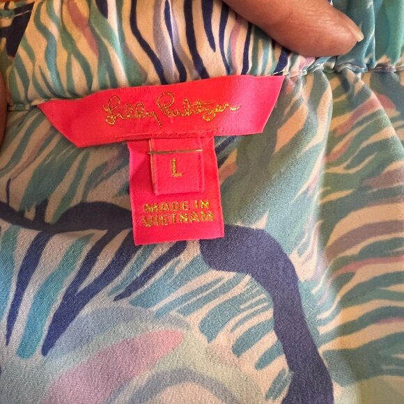 Lilly Pulitzer Women's Lizzie Top Bermuda Blue Fishful Thinking Engineer… - Picture 4 of 13